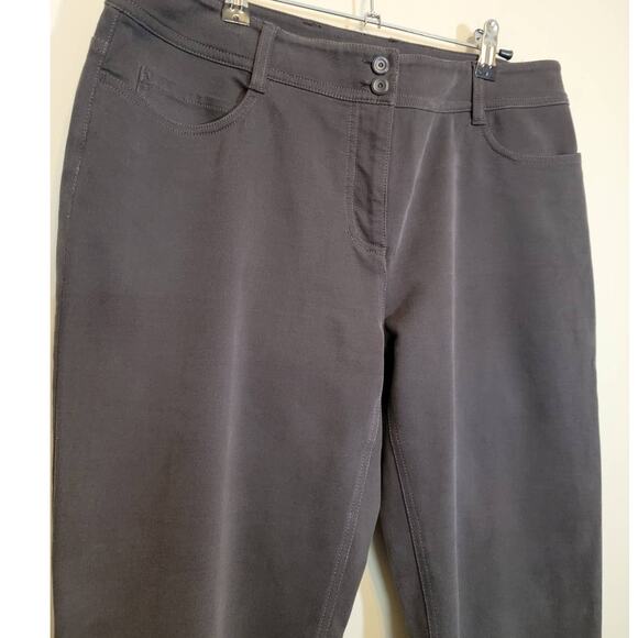 Eileen Fisher Straight Leg Pant Mid Rise Five Pockets Dark Gray Size Medium - Picture 2 of 6